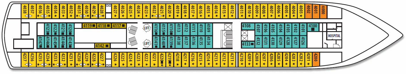 The Deck 4 on the "Cristal" cruise vessel