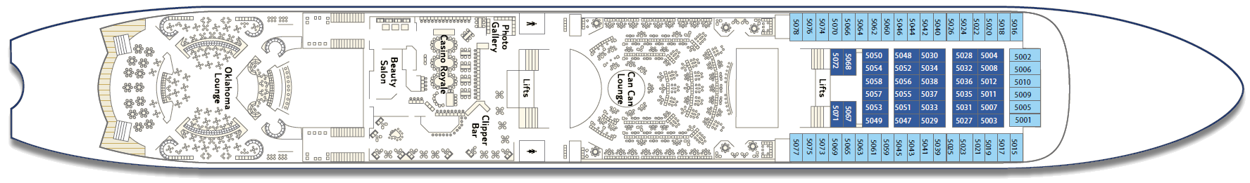 The Cabaret Deck on the Louis Olympia cruise ship