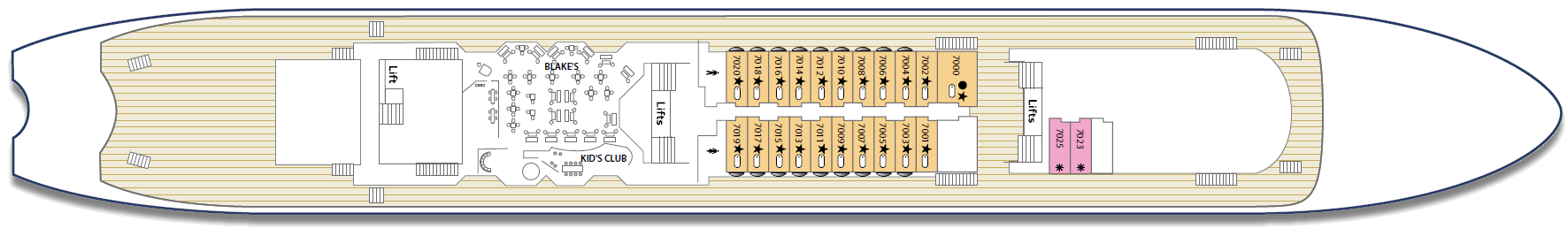The Promenade Deck on the Louis Olympia cruise vessel
