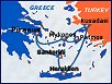 Small map of the 3-day cruise - alternative itinerary