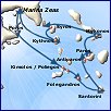 Small map of cruise to the Cyclades