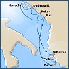 Small map of cruise in the Adriatic Sea