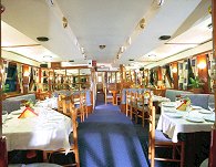 View of the dining room on the 'Zeus II' cruise vessel
