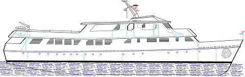 Decks Plan of the 'Zeus II' cruise vessel