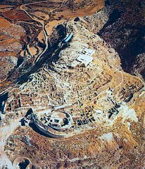 Aerial view of the archaeological site of Mycenae