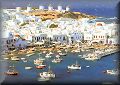 A general view of the port of Mykonos island; click to enlarge
