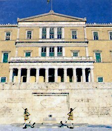 Athens, Syntagma: the Parliament and the Tomb of the Unknown Soldier