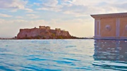 The view over Acropolis from the pool of the Royal Suite of the hotel
