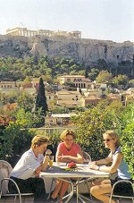 Plaka hotel (B class) in Athens, with view to Acropolis from the roof-top bar