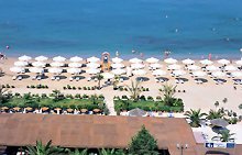 The beach in front of the hotel