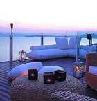 The pool lounge on the roof of the hotel
