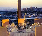 Saint George Lycabettus hotel in Athens, Kolonaki area, roof-top restaurant view