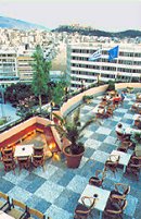 The view to Acropolis from the roof garden of the hotel