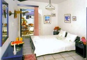 View of a room in the Alkioni Beach hotel Naxos, Greece