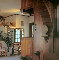 The reception/lounge area of the Fikas hotel (Naxos, Greece)