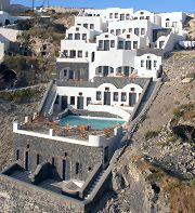 View of the Pegasus Suites in Imerovigli, Thira