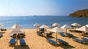 The beach in front of the Porto Naxos hotel