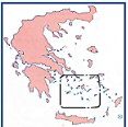 Position of the Cyclades group of islands in Greece