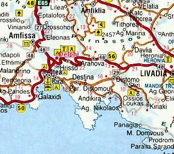 Map of Delphi area