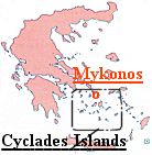 Click here to view a map of the greater area of the Cyclades Islands, including Santorini