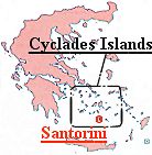 Click here to view a map of the greater area of the Cyclades Islands, including Santorini