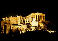 Night view of the Acropolis of Athens