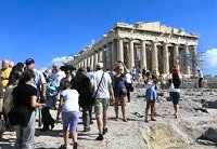 Tourist on Acropolis