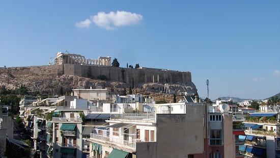 The view from a room at the Divani Acropolis Palace hotel in Athens