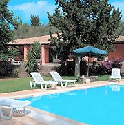 View of the villa and the pool