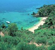 A beach close to the villa