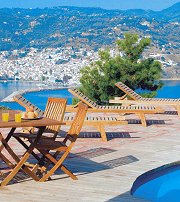 View of the Skopelos Town from the pool level