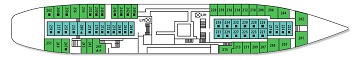 Plan of the Bolero Deck on the "Calypso" cruise vessel; click for enlarged view