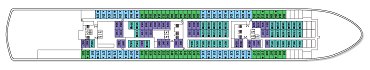 Plan of the Caribbean Deck on the Louis Majesty cruise vessel; click for enlarged view