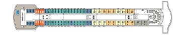 Plan of the Norway Deck on the "Louis Majesty" cruise vessel; click for enlarged view