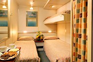 Inside cabins on the Aegean Pearl