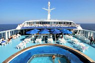 The pool of the Perla cruise vessel