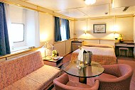 Outside junior suite or deluxe cabin on the Aegean Pearl