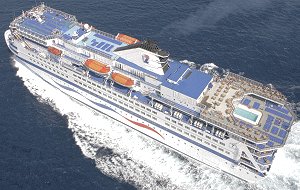 The "Sea Diamond" cruise vessel
