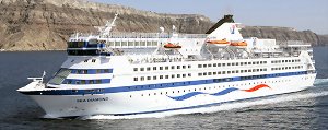 The "Sea Diamond" cruise ship