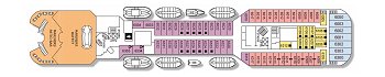 Plan of the Deck 6 on the "Vision Star" cruise ship; click for enlarged view