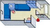 plan of TA, TB types of cabin
