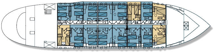 The Lower Deck on the Galileo steel hull motor sailer