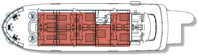 The Upper Deck of the cruise vessel