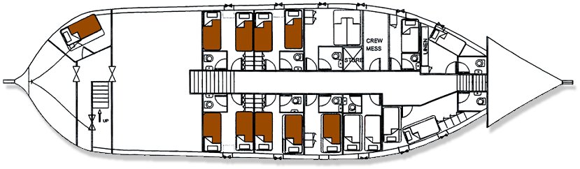 The Lower Deck on the 'Viking Star' sailing cruise vessel