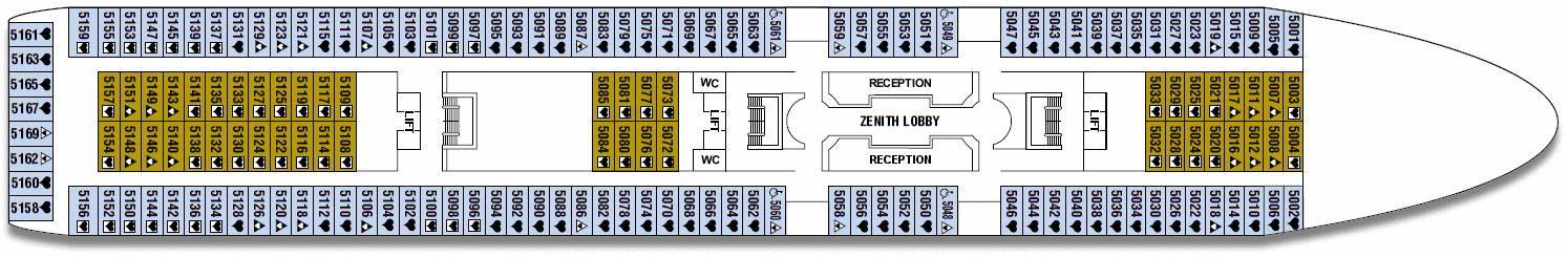 The Europa Deck on the "Zenith" cruise ship