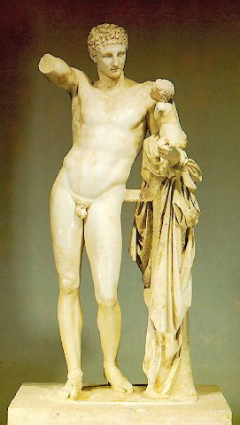 Archaeological Museum at Olympia: the famous statue of Hermes made by Praxitelis