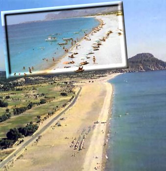 The Afandou beach in Rhodes