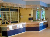 The reception area