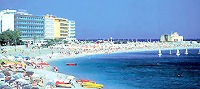 General view of the hotel and the beach in front of it