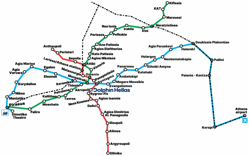 metro travel in athens